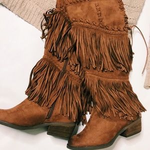 Tall Moccasin Fringe Boot